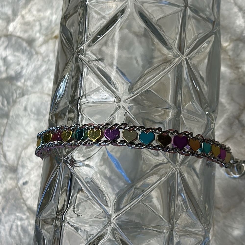 Woven chain heart bracelet - Picture 5 of 7